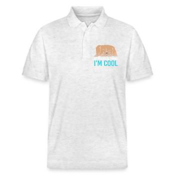 Pekinese Peningese - Stanley/Stella Unisex Bio-Poloshirt PREPSTER - Weiß meliert - Vorne - Roxy (174cm) & Andy (188cm)