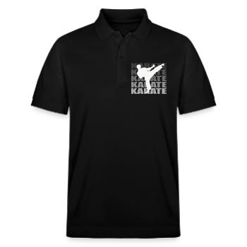 Karate - Stanley/Stella Unisex Bio-Poloshirt PREPSTER - Schwarz - Vorne - Roxy (174cm) & Andy (188cm)