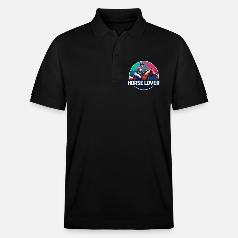 Emblème du cavalier équestre - Polo PREPSTER bio Stanley/Stella Unisexe - noir