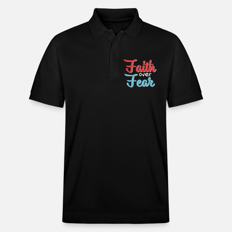 Glaube Über Angst Motiv Design - Stanley/Stella Unisex Bio-Poloshirt PREPSTER - Schwarz