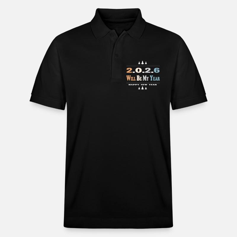 2026 wird mein Jahr - Stanley/Stella Unisex Bio-Poloshirt PREPSTER - Schwarz