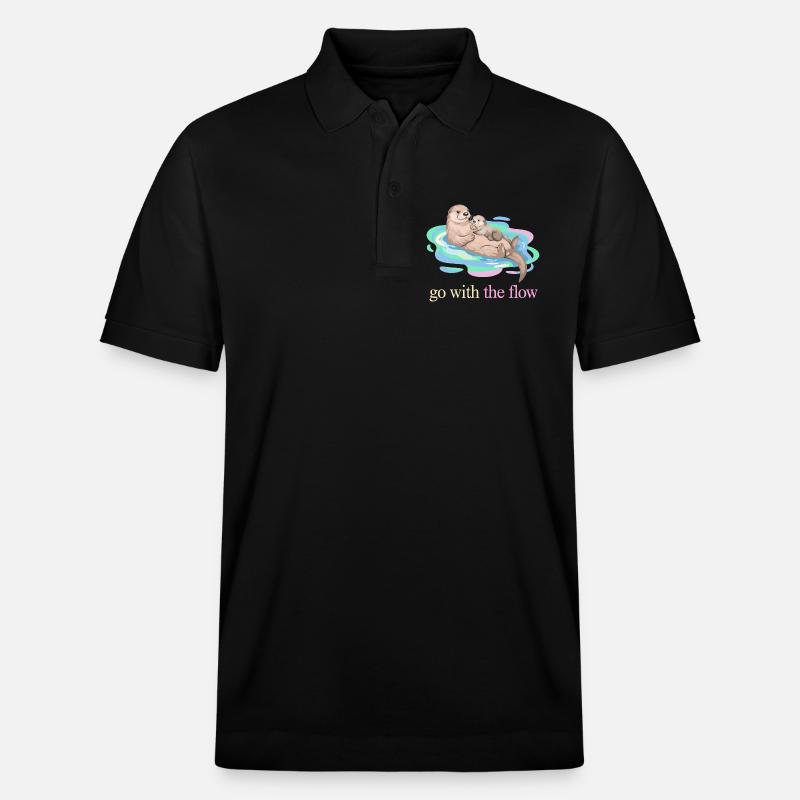 Nimm das Flow Otter Duo - Stanley/Stella Unisex Bio-Poloshirt PREPSTER - Schwarz