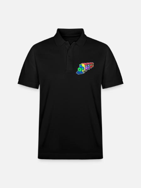 Eisenbahn Dampflok Kinder - Stanley/Stella Unisex Bio-Poloshirt PREPSTER - Schwarz