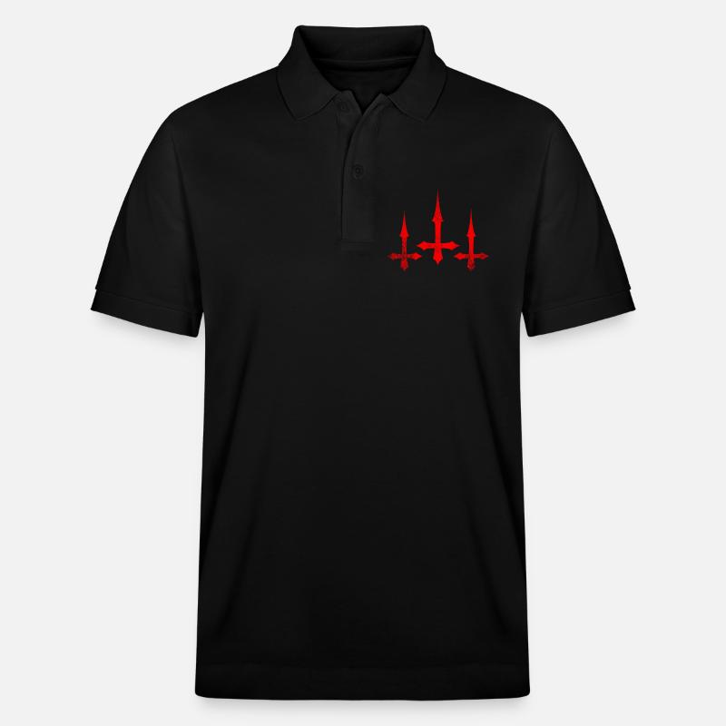 Inverted Cross Triple - Stanley/Stella Unisex Bio-Poloshirt PREPSTER - Schwarz