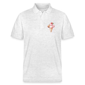 Crème glacée - Polo PREPSTER bio Stanley/Stella Unisexe - blanc chiné - Devant - Roxy (174cm) & Andy (188cm)