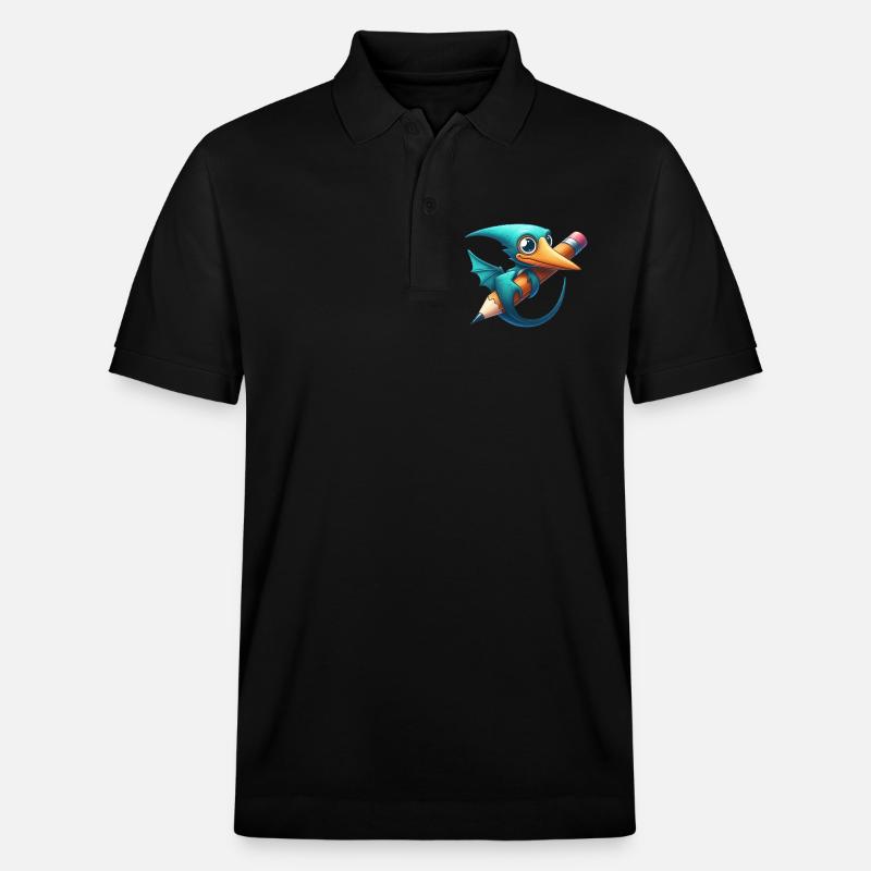 Crayon Ptérodactyle Kawaii Ptérosaure Dino - Polo PREPSTER bio Stanley/Stella Unisexe - noir