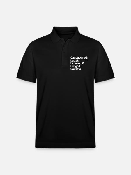 Kaffee-Stil Typografie Design - Stanley/Stella Unisex Bio-Poloshirt PREPSTER - Schwarz