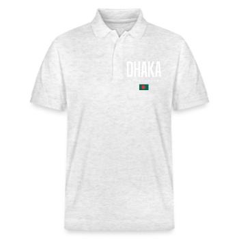 Dhaka Bangladesh - Stanley/Stella Unisex Organic Polo Shirt PREPSTER - heather white - Front - Roxy (174cm) & Andy (188cm)