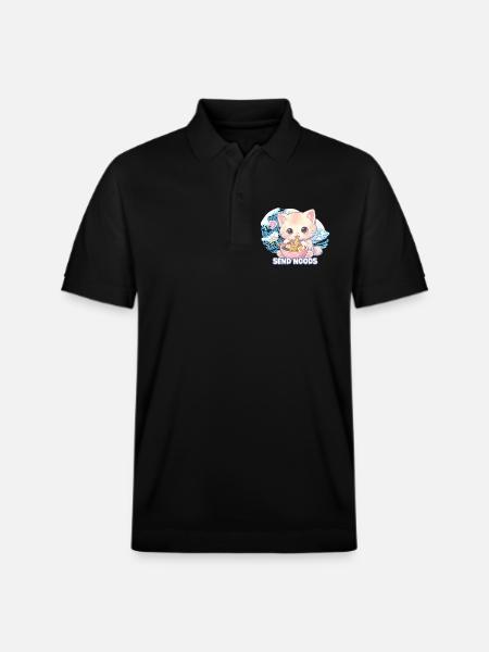 Ramen Cat Kanagawa - Stanley/Stella Unisex Organic Polo Shirt PREPSTER - black