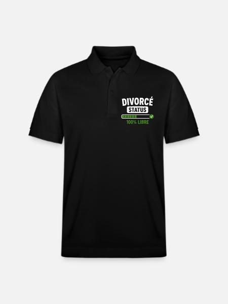 Divorcé Status Liberté Retrouvée - Polo PREPSTER bio Stanley/Stella Unisexe - noir