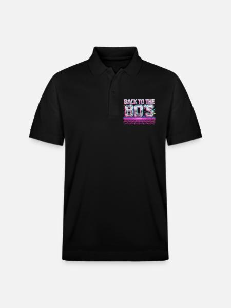 Back to the 80s Neon Grid - Stanley/Stella Unisex Organic Polo Shirt PREPSTER - black