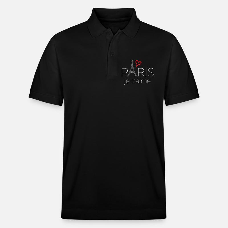 Paris Je T'aime - Polo PREPSTER bio Stanley/Stella Unisexe - noir