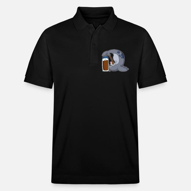 Café Seal - Polo PREPSTER bio Stanley/Stella Unisexe - noir
