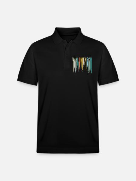 Waldmensch Farbpalette Waldsilhouetten - Stanley/Stella Unisex Bio-Poloshirt PREPSTER - Schwarz