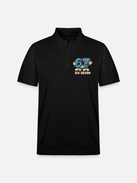Seks syv memes sjove 6 7 gaveidé - Stanley/Stella PREPSTER økologisk unisex poloshirt - sort