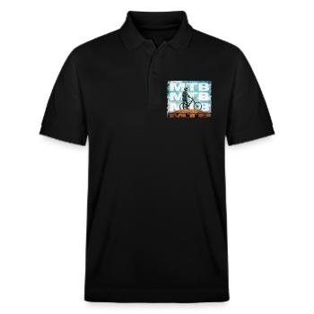 MTB - Stanley/Stella Unisex Bio-Poloshirt PREPSTER - Schwarz - Vorne - Roxy (174cm) & Andy (188cm)