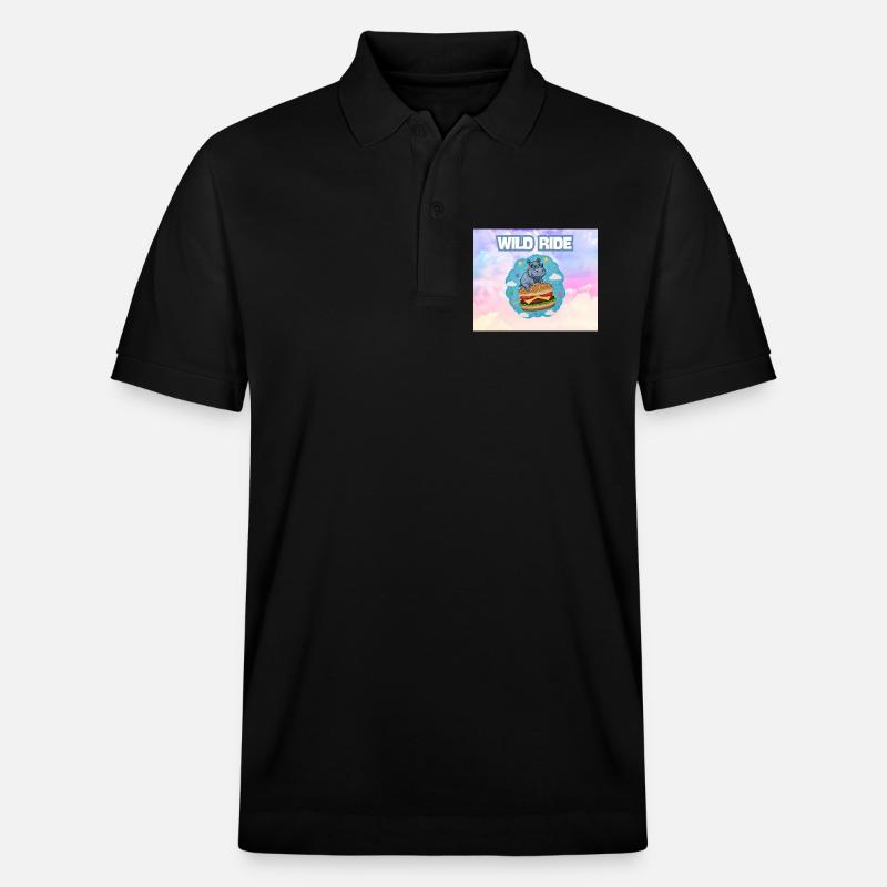 Wild Ride Hippo Burger Patch - Stanley/Stella Unisex Bio-Poloshirt PREPSTER - Schwarz