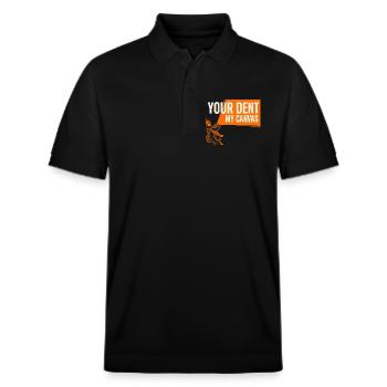 Autokarosserie Werkstatt Autokarosserietechniker - Stanley/Stella Unisex Bio-Poloshirt PREPSTER - Schwarz - Vorne - Roxy (174cm) & Andy (188cm)