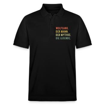 Wolfgang Vorname Der Mann Der Mythos Die Legende - Stanley/Stella Unisex Bio-Poloshirt PREPSTER - Schwarz - Vorne - Roxy (174cm) & Andy (188cm)