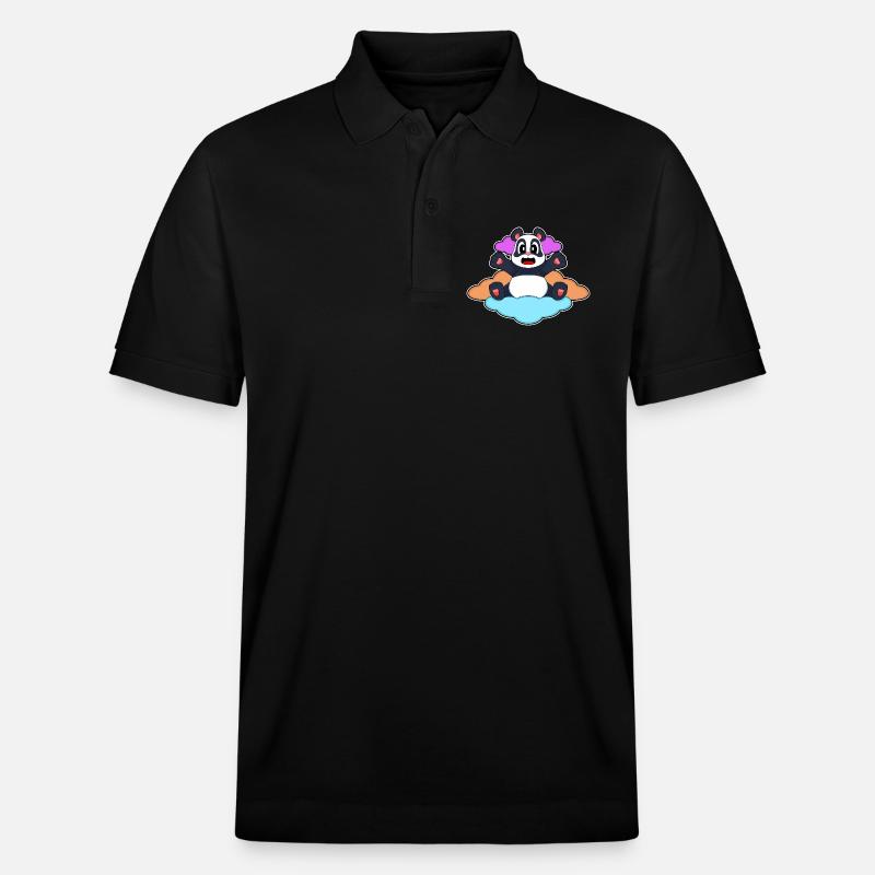 Panda Clouds - Stanley/Stella Unisex Organic Polo Shirt PREPSTER - black