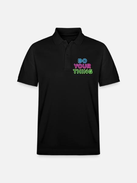 Do Your Thing Neon Lettering - Stanley/Stella Unisex Organic Polo Shirt PREPSTER - black
