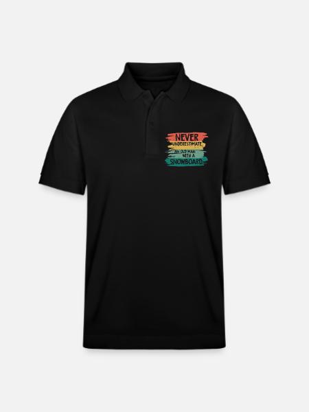 Never underestimate old snowboarder - Stanley/Stella Unisex Bio-Poloshirt PREPSTER - Schwarz