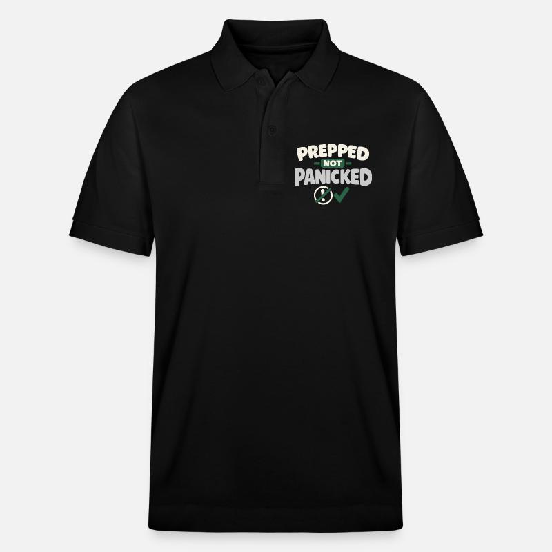 Ruhe Schlägt Panikbereitschaft, Lebensstil, - Stanley/Stella Unisex Bio-Poloshirt PREPSTER - Schwarz