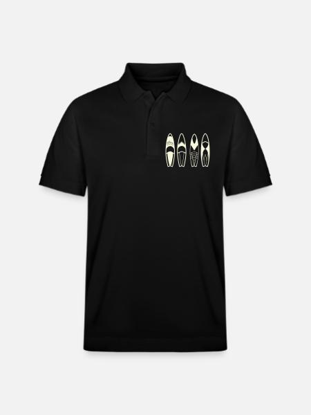 Minimalistische abstrakte Surfbretter - Stanley/Stella Unisex Bio-Poloshirt PREPSTER - Schwarz