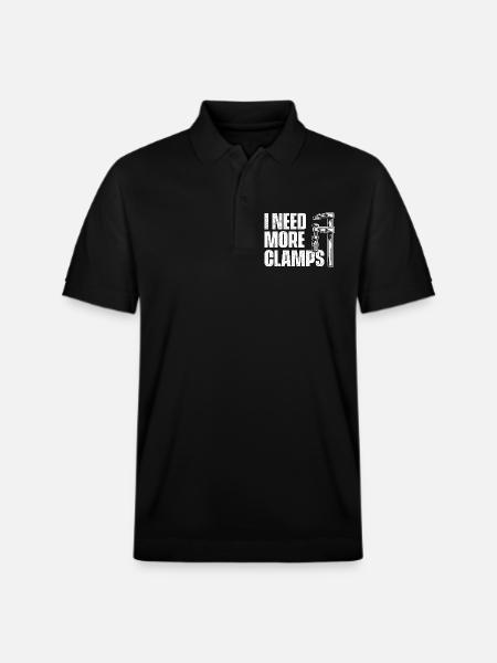 Ho bisogno di più morsetti Umorismo sulla falegnameria - Polo ecologica unisex PREPSTER di Stanley/Stella - nero