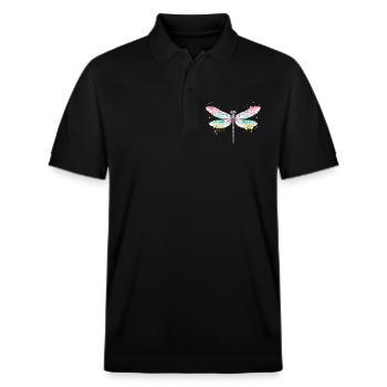 Libellule avec des ailes aquarelle - Polo PREPSTER bio Stanley/Stella Unisexe - noir - Devant - Roxy (174cm) & Andy (188cm)