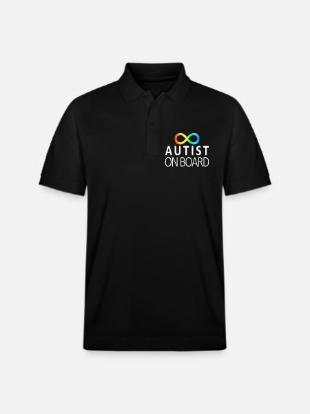 Autist on Board: Neurodiversity Stickers - Stanley/Stella Unisex Organic Polo Shirt PREPSTER - black