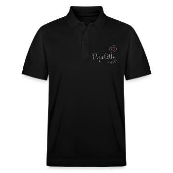 Schickes Herzpipelette - Stanley/Stella Unisex Bio-Poloshirt PREPSTER - Schwarz - Vorne - Roxy (174cm) & Andy (188cm)