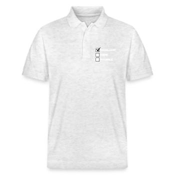 Excellent - Stanley/Stella Unisex Organic Polo Shirt PREPSTER - heather white - Front - Roxy (174cm) & Andy (188cm)