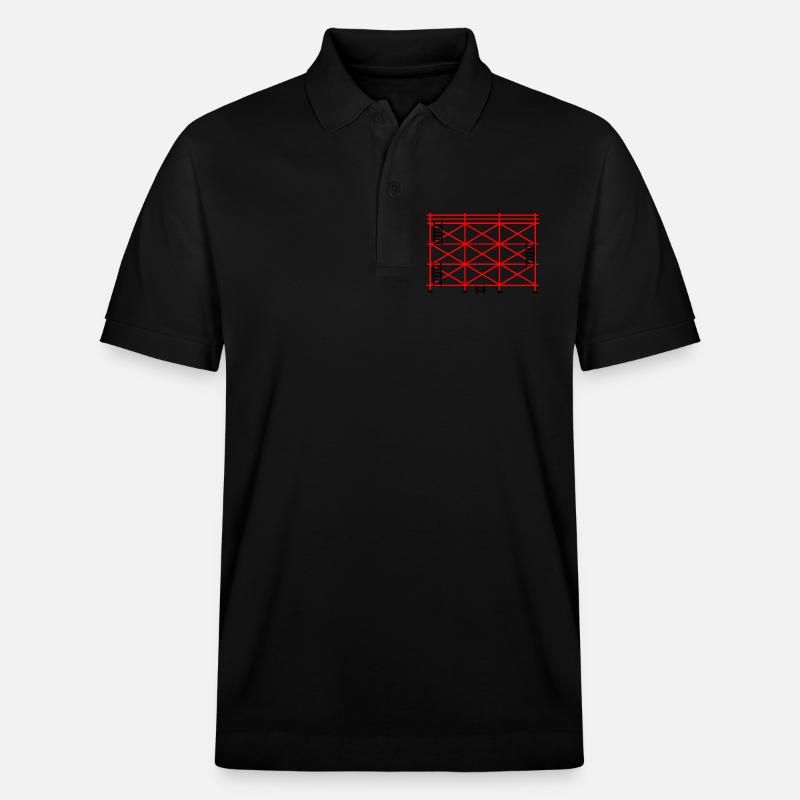 Rotes Gerüst mit schwarzer Stufenkonstruktion - Stanley/Stella Unisex Bio-Poloshirt PREPSTER - Schwarz