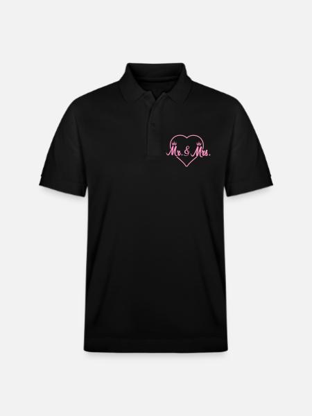 HerzKronen Mr & Mrs Design - Stanley/Stella Unisex Bio-Poloshirt PREPSTER - Schwarz