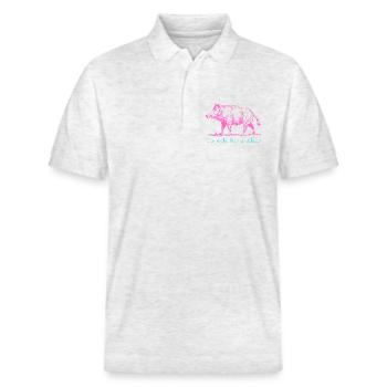 Wildeschwein Pink  - Go wild for a while - Stanley/Stella Unisex Bio-Poloshirt PREPSTER - Weiß meliert - Vorne - Roxy (174cm) & Andy (188cm)