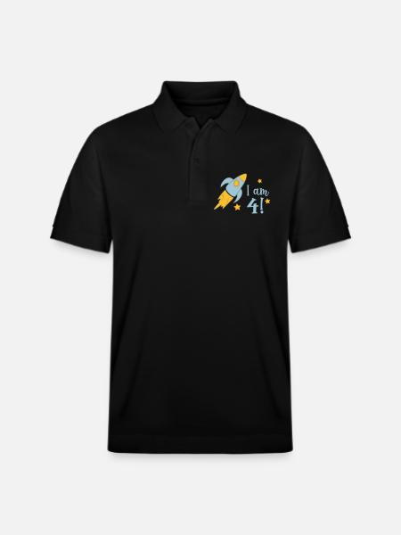 4 birthday - Stanley/Stella Unisex Organic Polo Shirt PREPSTER - black