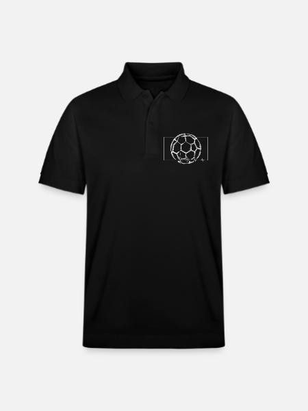 Heartbeat Soccer Lineart - Stanley/Stella Unisex Organic Polo Shirt PREPSTER - black