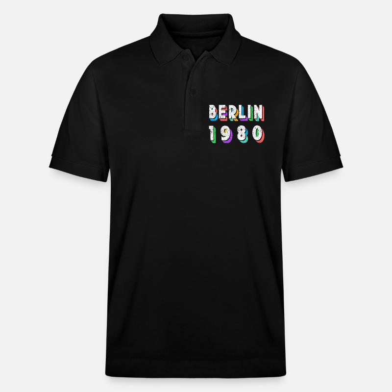 Berlin 1980 Retro Neon - Stanley/Stella Unisex Bio-Poloshirt PREPSTER - Schwarz