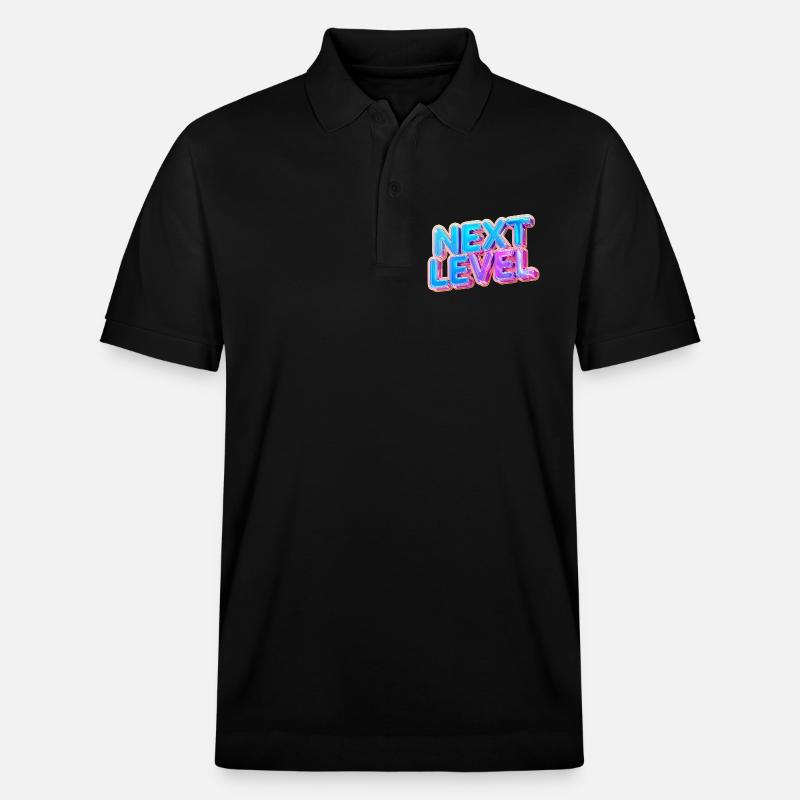 3D-Text der nächsten Stufe – mutiges Verlaufsdesign - Stanley/Stella Unisex Bio-Poloshirt PREPSTER - Schwarz