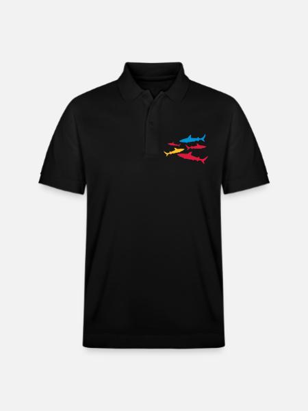 shark - Stanley/Stella Unisex Organic Polo Shirt PREPSTER - black
