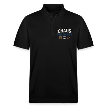 Coordinateur du Chaos – Chemise Funny Sayings pour Elt - Polo PREPSTER bio Stanley/Stella Unisexe - noir - Devant - Roxy (174cm) & Andy (188cm)