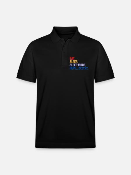 EAT SLEEP SLEEP MORE ZzZzZ - Stanley/Stella Unisex Organic Polo Shirt PREPSTER - black