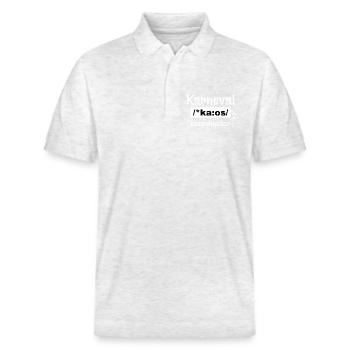 Karneval Kaos Koordinator - Stanley/Stella Unisex Bio-Poloshirt PREPSTER - Weiß meliert - Vorne - Roxy (174cm) & Andy (188cm)