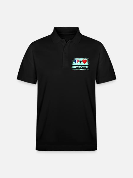 Flag France and Turkey 100% awesome - Stanley/Stella Unisex Organic Polo Shirt PREPSTER - black