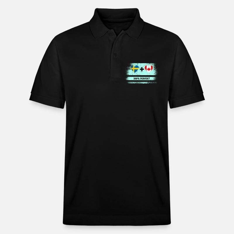 Canada & Suède 100% Parfait / Cadeau - Polo PREPSTER bio Stanley/Stella Unisexe - noir