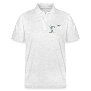 Skelett Hält Pflanze Hoffnung Entstehung Spruch - Stanley/Stella Unisex Bio-Poloshirt PREPSTER - Weiß meliert - Vorne - Roxy (174cm) & Andy (188cm)