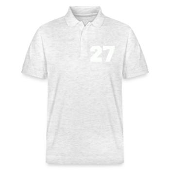 Numéro 27 - Polo PREPSTER bio Stanley/Stella Unisexe - blanc chiné - Devant - Roxy (174cm) & Andy (188cm)