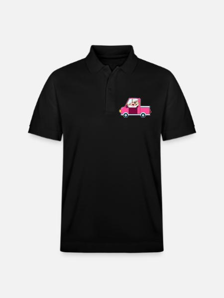 Cow Car - Stanley/Stella Unisex Organic Polo Shirt PREPSTER - black