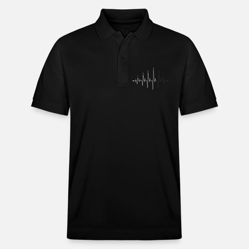 Graphique Pulse Wave Heartbeat - Polo PREPSTER bio Stanley/Stella Unisexe - noir